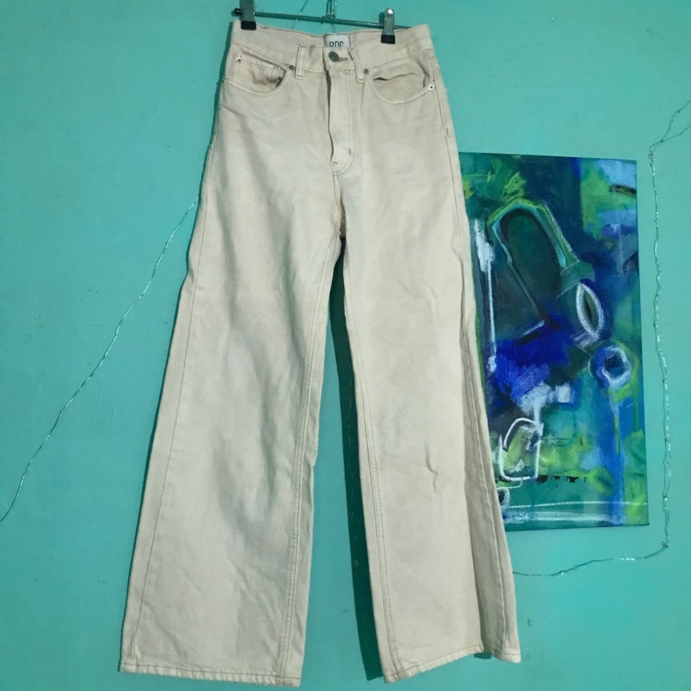 Tan Wide Leg Jeans